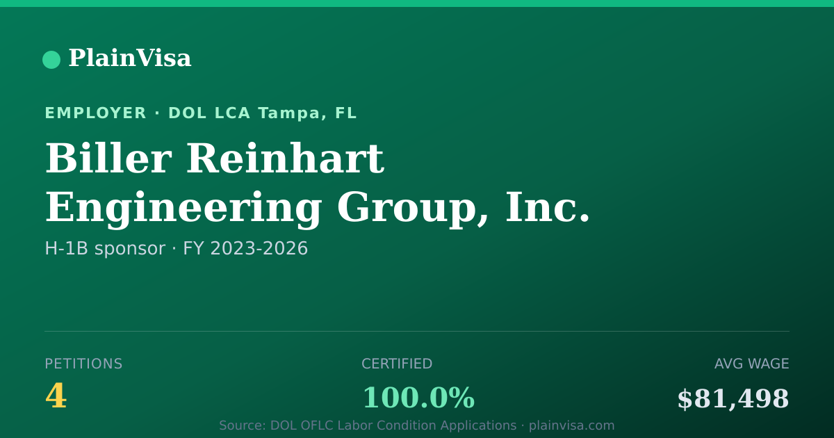 Shareable card for Biller Reinhart Engineering Group, Inc. | PlainVisa
