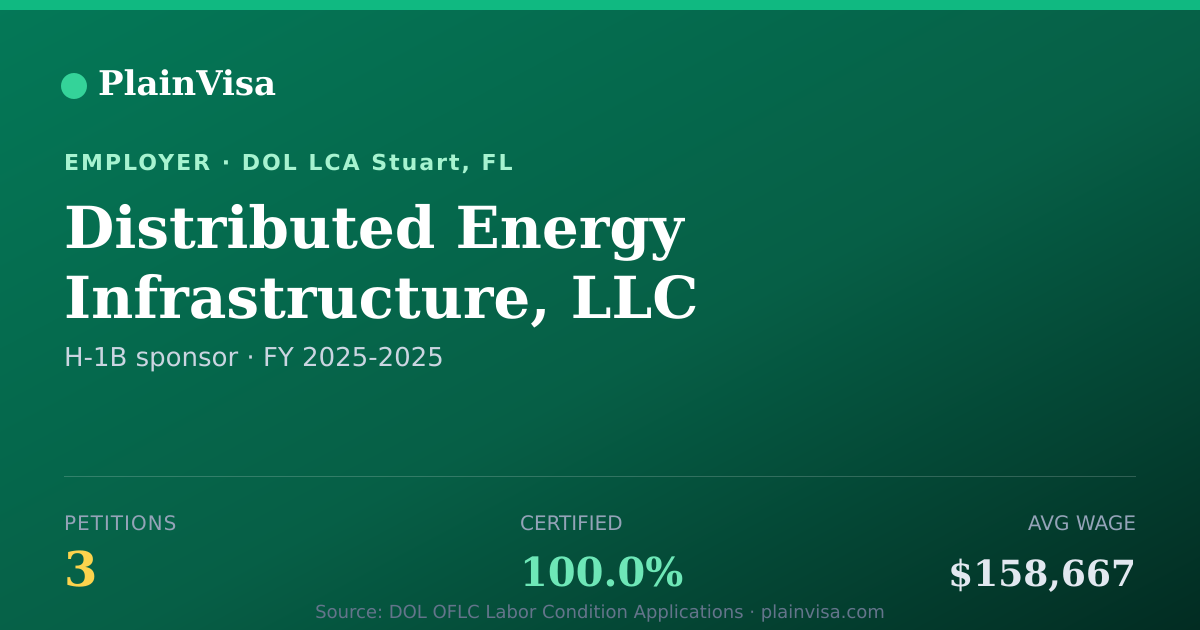 Shareable card for Distributed Energy Infrastructure, LLC | PlainVisa