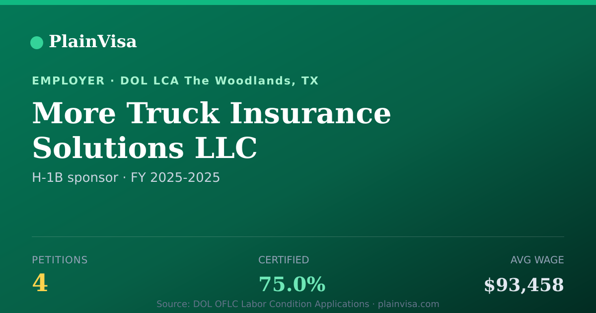 Shareable card for More Truck Insurance Solutions LLC | PlainVisa