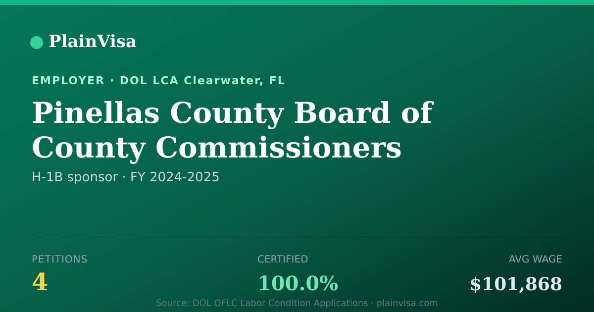 Shareable card for Pinellas County Board of County Commissioners | PlainVisa