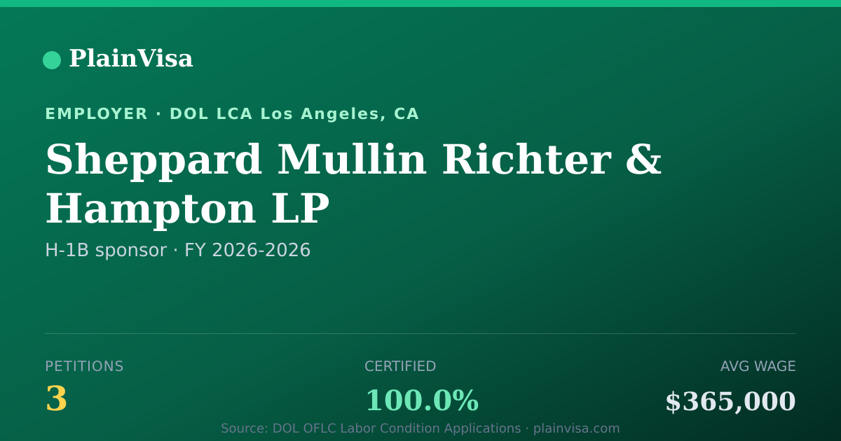 Shareable card for Sheppard Mullin Richter & Hampton LP | PlainVisa