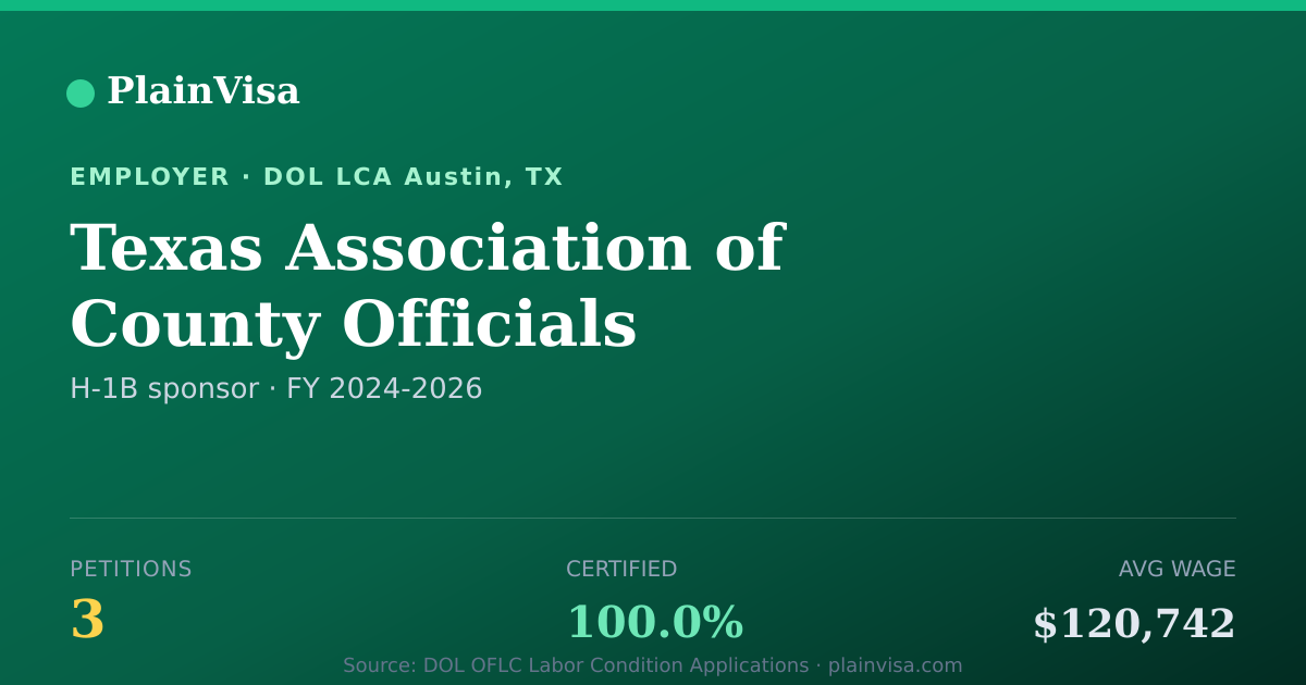 Shareable card for Texas Association of County Officials | PlainVisa